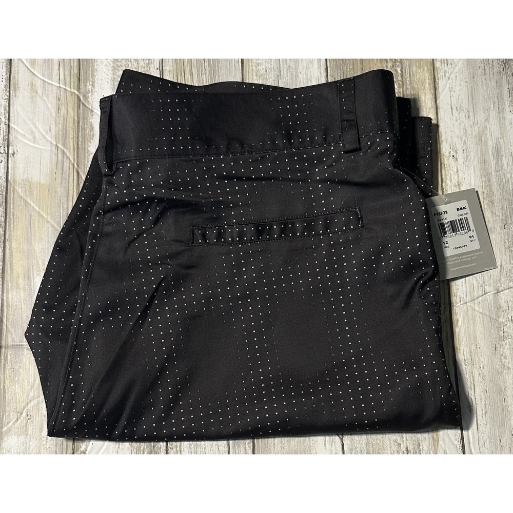 Page & Tuttle Women's Golf Shorts Size 12 Black Dot 9" Inseam NWT